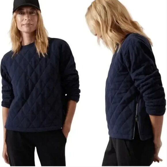 Athleta Tops - Athleta Retroplush Quilted Crewneck Sweatshirt